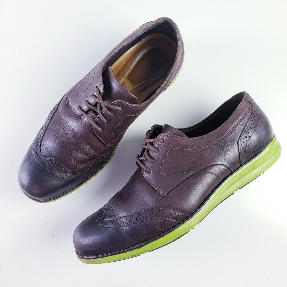 Johnston & Murphy Mens 9.5‎ Brown Leather Holden Wingtip Sneaker Loafer Casual